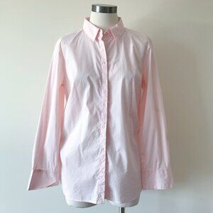Ann Taylor button down blouse cotton shirt pink